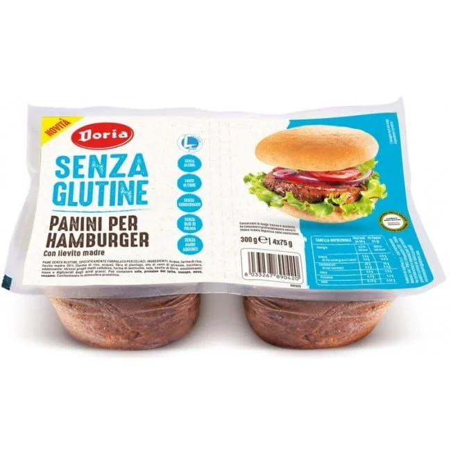 Panini per hamburger senza lattosio gr 75×4 Doria